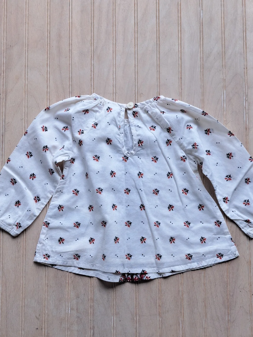 Old Navy Embroidered Boho Peasant Top 6-12M White Floral Cotton Festive